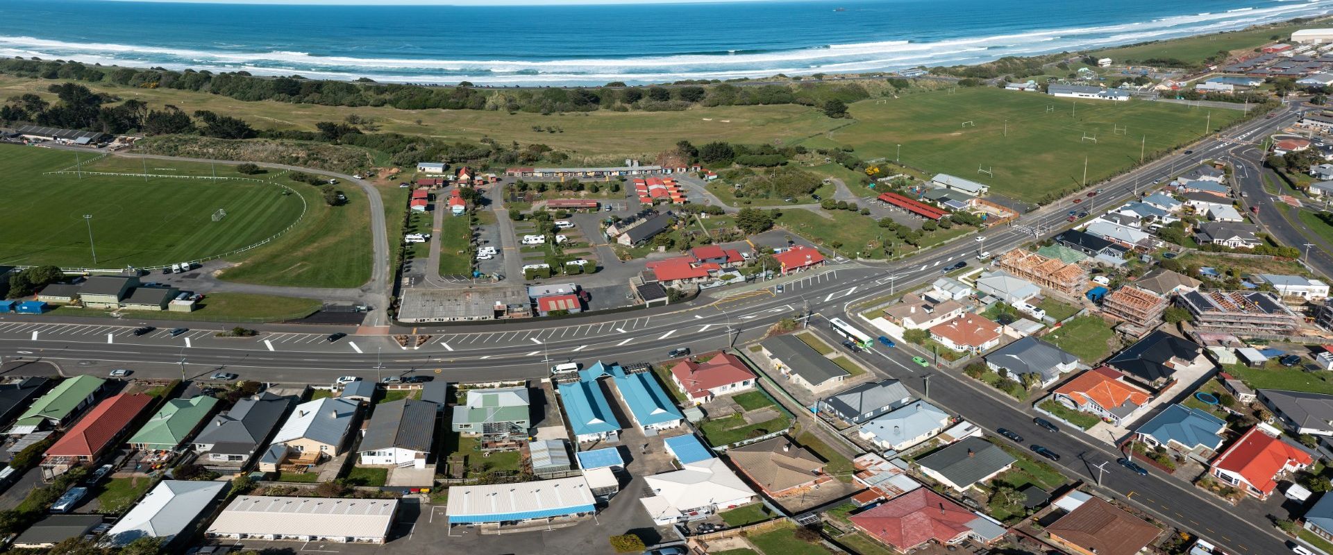 aerial view of beach lodge motels
